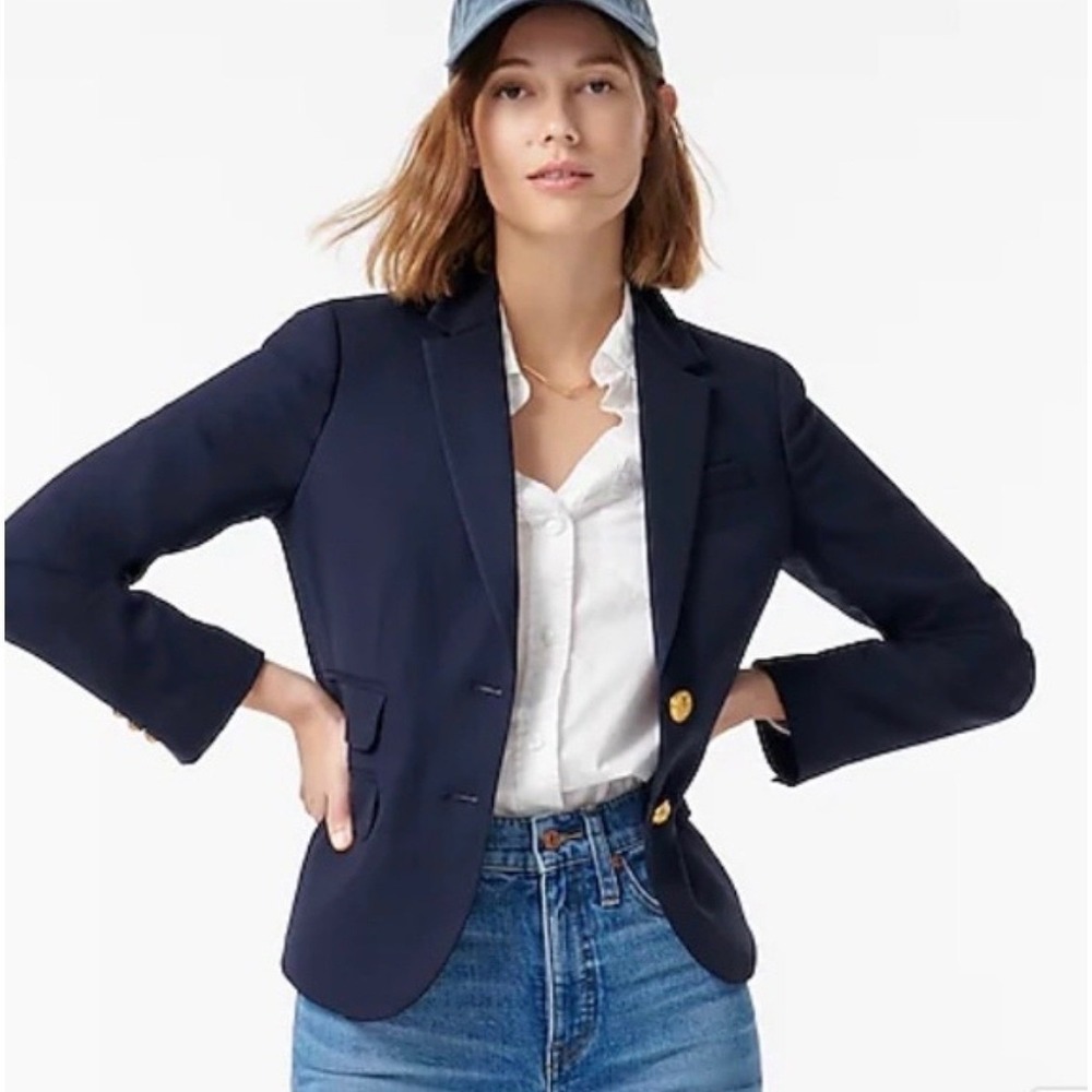 TOMMY HILFIGER $198 Women's Navy Blazer Gold Button Jacket Classic Office Work 2